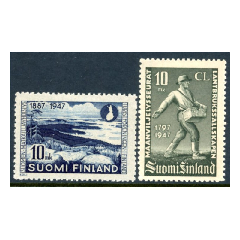 Finland. 1947. Turist og landbrugsjubilæum. AFA nr. 348-49 **                 */stemplet (o)