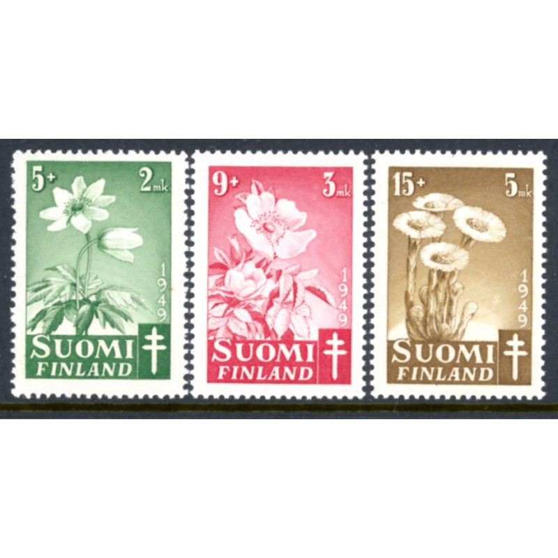 Finland. 1949. Blomster. AFA nr. 372-74 **              */stemplet (o)