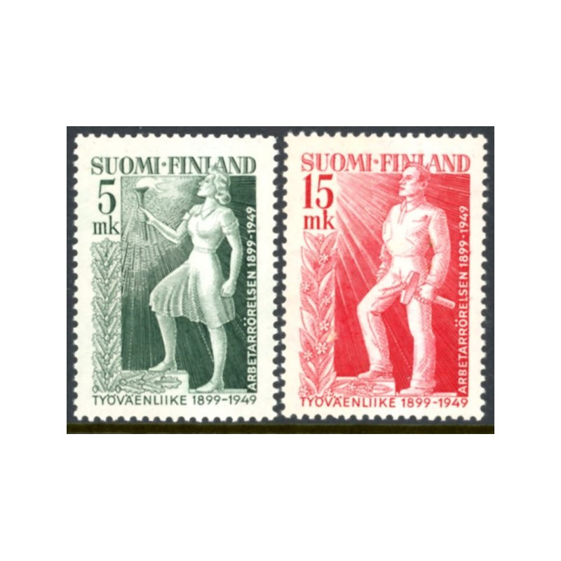 Finland. 1949. Socialdemokratiet forbund. AFA nr. 377-78 **              */stemplet (o)