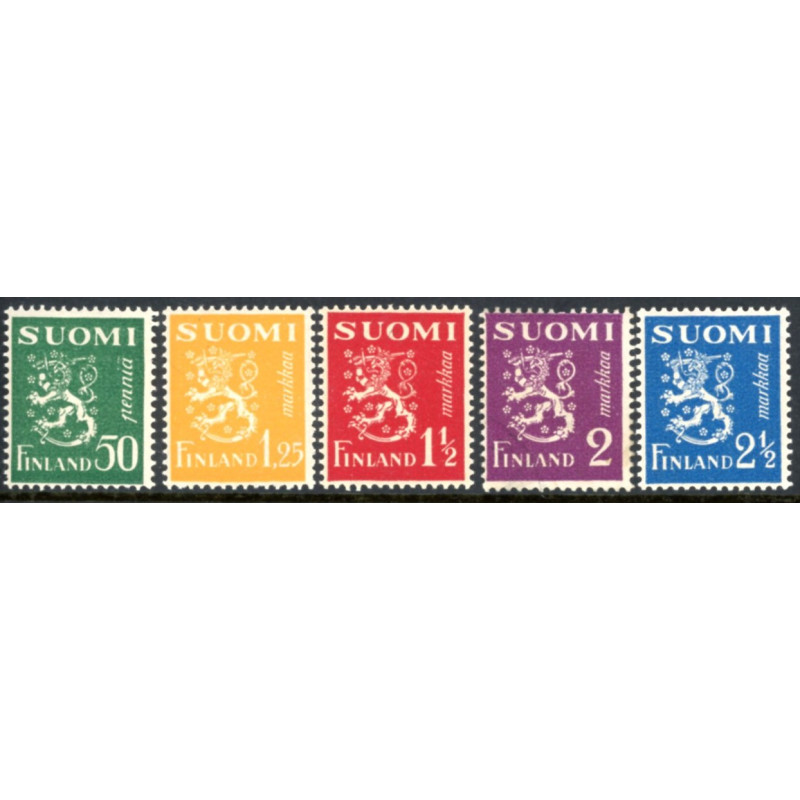 Finland. 1932. Suppleringsværdier. AFA nr. 182-86 **                     */stemplet (o)
