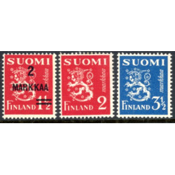 Finland. 1937. Provisorier. AFA nr. 204-06 **                   */stemplet (o)