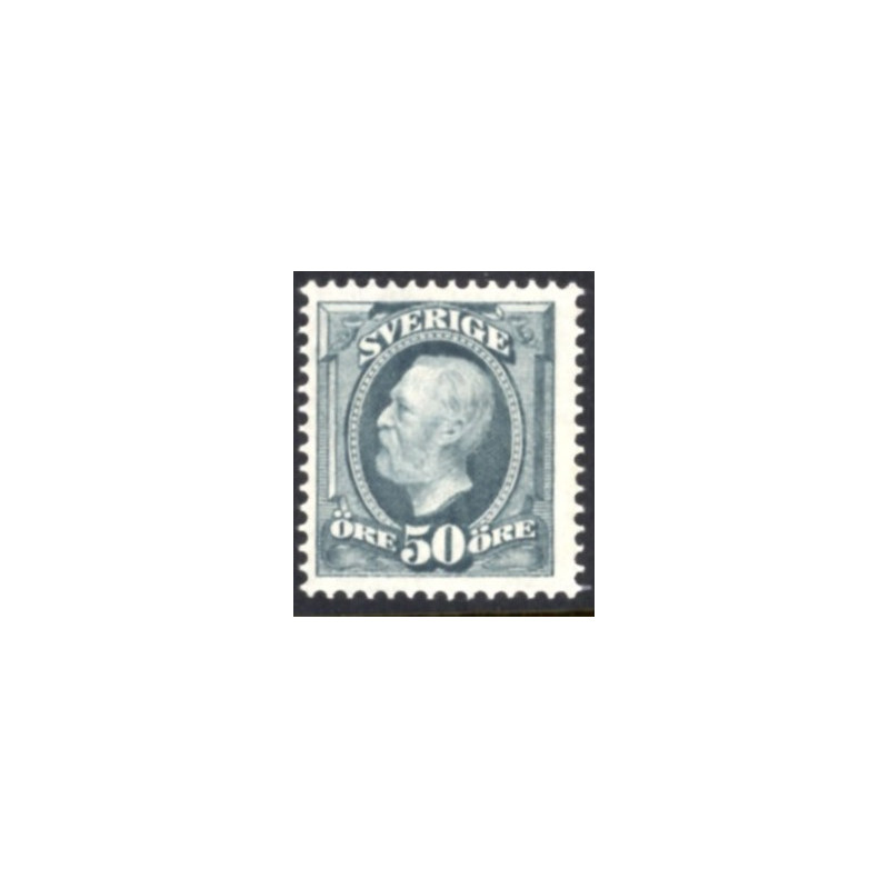Sverige. 1891. Kong Oscar, 50 Øre, olivgrå, AFA nr. 45a **  postfrisk stemplet FDC st,