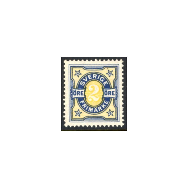 Sverige. 1892. Taltegning, 2 Øre, AFA nr. 47 ** postfrisk stemplet FDC st,