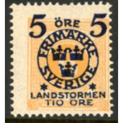 Sverige. 1916. Landestorm II 5+10/6Øre. AFA nr. 91 **    postfrisk stemplet FDC st,