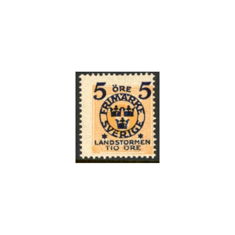 Sverige. 1916. Landestorm II 5+10/6Øre. AFA nr. 91 **    postfrisk stemplet FDC st,