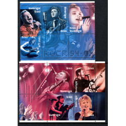 Sverige 2004. Rockens 50 års jubi. AFA nr. 2357-64,  stemplet sammentryk stemplet  hæfte FDC parstykkke