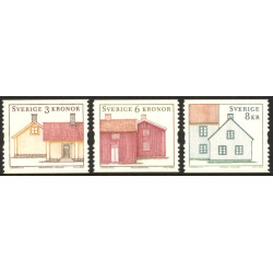 Sverige 2004. Landskabshuse. AFA nr. 2349-51,  postfrisk sammentryk stemplet  hæfte FDC parstykkke