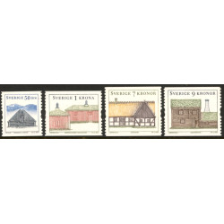Sverige 2005. Landskabshuse. AFA nr. 2374-77, postfrisk  sammentryk stemplet  hæfte FDC parstykkke