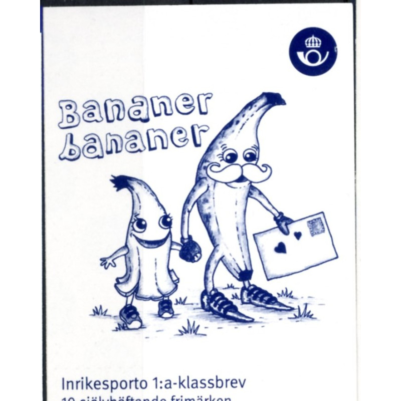 Sverige 2009. Bananer. AFA nr. 2630-33, postfrisk stemplet  hæfte FDC parstykkke
