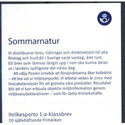 Sverige 2009. Sommernatur. AFA nr. 2645-48, postfrisk stemplet  hæfte FDC parstykkke