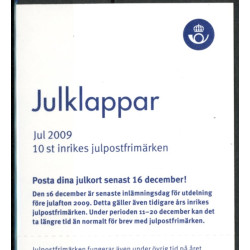 Sverige 2009. Julefrimærker. AFA nr. 2670-73,  postfrisk hæfte FDC parstykkke