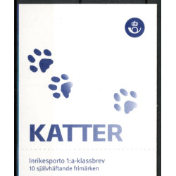 Sverige 2010. Katte. AFA nr. 2678-81, postfrisk  sammentryk stemplet  hæfte FDC parstykkke