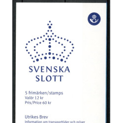 Sverige 2010. Svenske slotte. AFA nr. 2684-88 postfrisk sammentryk stemplet  hæfte FDC parstykkke