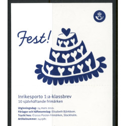 Sverige 2010. Fest. AFA nr. 2690-94 postfrisk sammentryk stemplet  hæfte FDC parstykkke
