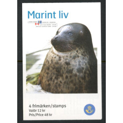 Sverige 2010. Livet i havet. AFA nr. 2709-12 postfrisk sammentryk stemplet  hæfte FDC parstykkke