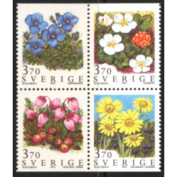 Sverige 1995. Fjelblomster, AFA 1811-14, postfrisk stemplet  hæfte FDC
