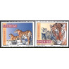Sverige 1998. Tigre. AFA nr. 1960-61 postfrisk stemplet  hæfte FDC parstykkke