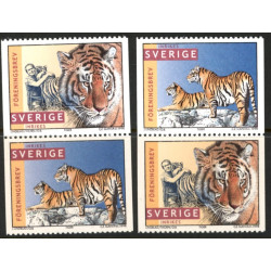 Sverige 1998. Tigre. AFA nr. 1960-61 postfrisk stemplet  hæfte FDC parstykkke