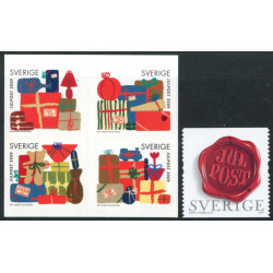 Sverige 2009. Julefrimærker. AFA nr. 2670-74, postfrisk  stemplet  hæfte FDC parstykkke