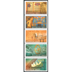 Sverige 2014. Kirkens kunst. AFA nr. 2960-64 postfrisk stemplet  hæfte FDC parstykkke