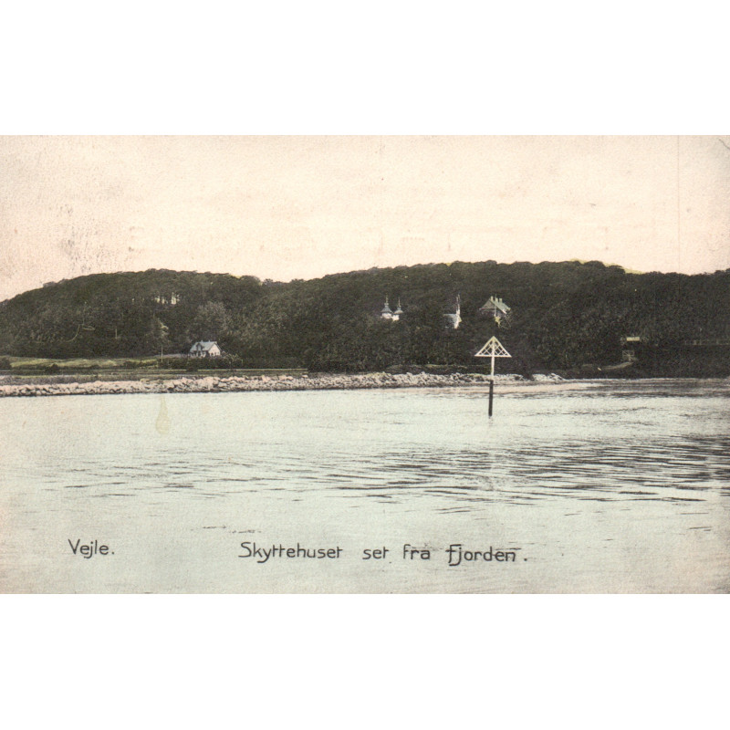Vejle. Skyttehuset, set fra fjorden, brugt