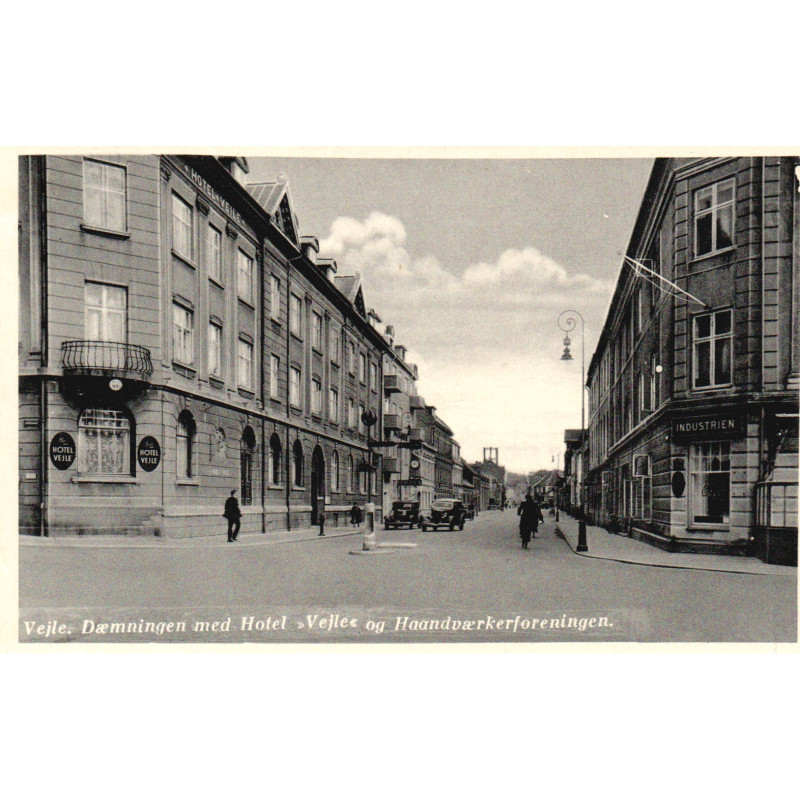 Vejle. Dæmningen med Hotel Vejle, ubrugt