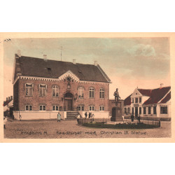 Nykøbing M. Raadhuset med Christian IX statue, brugt
