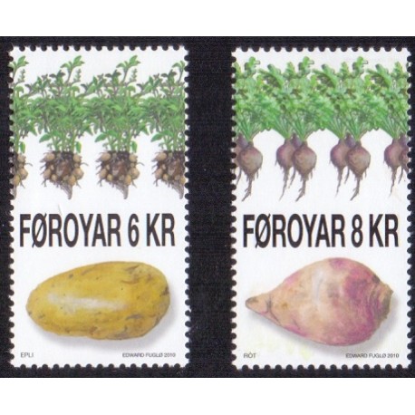 Færøerne 2010. 6,00-8,00 Kr. Kartofler og roer. AFA nr. 704-05 postfrisk stemplet