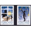 Færøerne 2010. 6,00-10,00 Kr. Julesange I. AFA nr. 706-07 postfrisk stemplet