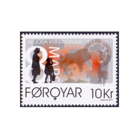 Færøerne 2011. 10,00 Kr. Den Internationale kvindedag. AFA nr. 708 postfrisk stemplet