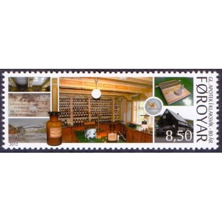 Færøerne 2012. 8,50 Kr. Det gamle apotek i Klaksvik. AFA nr. 760 Postfrisk stemplet