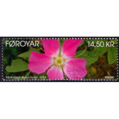 Færøerne 2014. 14,50 Kr. Blød filtrose. AFA nr. 799 Postfrisk  stemplet