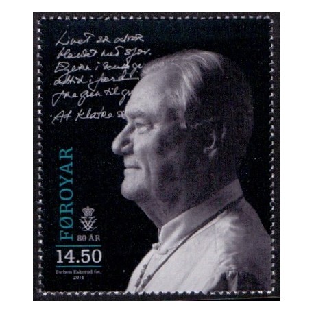 Færøerne 2014. 14,50 Kr. Prinsgemalen 80 år. AFA nr. 808 Postfrisk stemplet