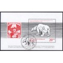 2013. 20,00 Kr. Post Greenland 75 års jubilæum, i miniark. AFA nr 652 postfrisk stemplet