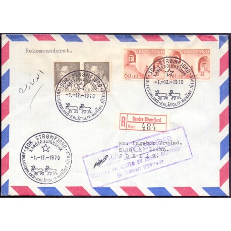 Luftpostbrev. Forsøgt sendt til Jordan, "Return To Sender delivery prevented by ENEMY occupation of Jordan Territory" 