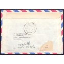 Luftpostbrev. til Pakistan, returneret med "inconno" stemplet Sdr. Strømfjord 23,11,1970