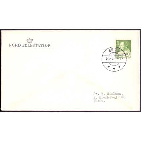Nord Telestation, brev med AFA nr, 71, stemplet NORD 24. 5.1971
