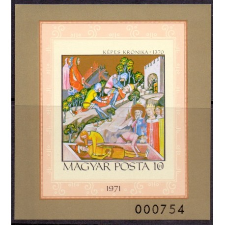 Ungarn/Hungary 1971. Miniature miniark, UTAKKET AFA nr 2662U**