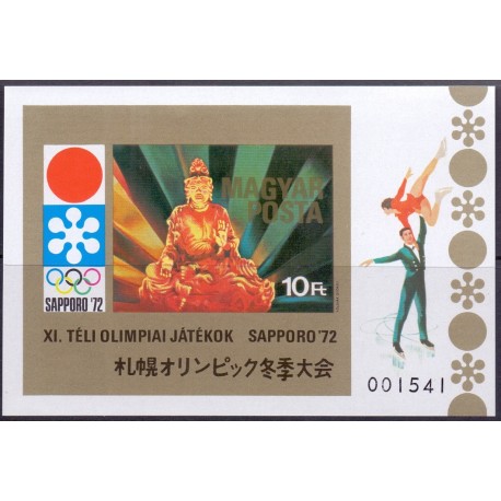 Ungarn/Hungary 1971. Vinter Ol Sapporo miniark, UTAKKET AFA nr 2671U**