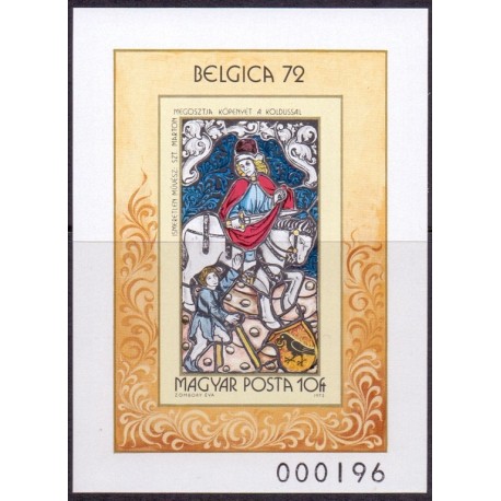 Ungarn/Hungary 1972. Belgica miniark, UTAKKET AFA nr 2712U**