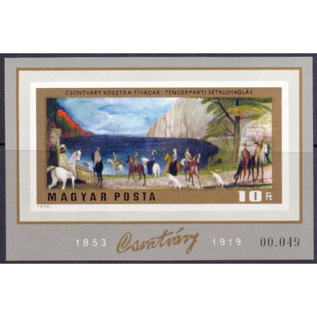 Ungarn/Hungary 1973. Malerier  miniark, UTAKKET AFA nr 2821U**
