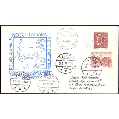 NORGE. KOJO TANAKA Ekspedition 1970. Brev til Højbjerg 