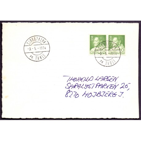 JAPAN. Television Thule Expedition 1974, Homemade post-card to Højbjerg Danmark