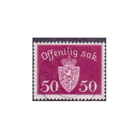 Norge Tjenste. 1946 50 Øre brunrød. Luksus stemplet AFA 58