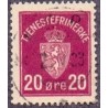 Norge Tjenste. 1926 20 Øre mørkviolet. LUKSUSSTEMPLET AFA 4