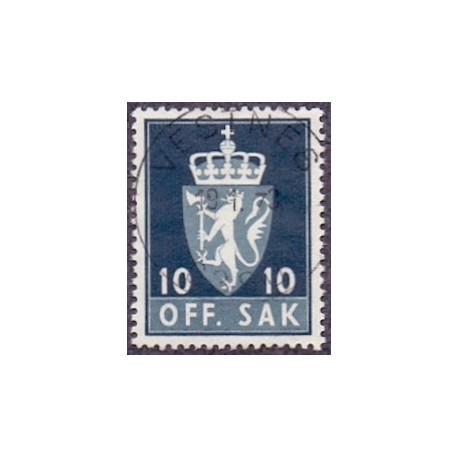 Norge Tjenste. 1955 10 Øre gråblå. LUKSUSSTEMPLET AFA 69