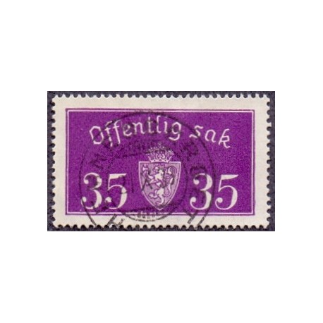 Norge Tjenste. 1933 35 Øre,  rødviolet. LUKSUSSTEMPLET AFA 17