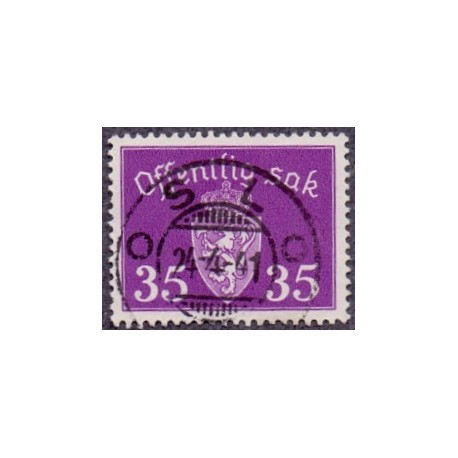 Norge Tjenste. 1937. 35 Øre,  violet. LUKSUSSTEMPLET AFA 29