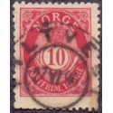 Norge 1894. 10 Øre, rosa. Prage stemplet. AFA 56A