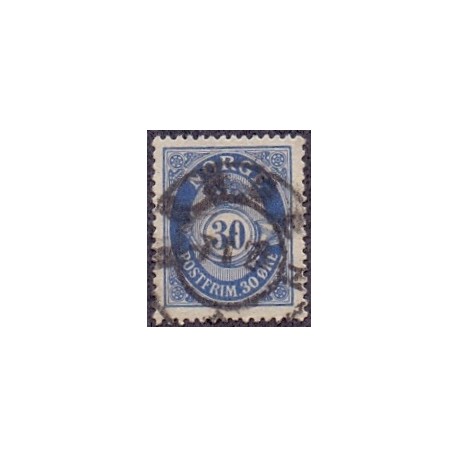 Norge 1927. 30 Øre, blå. Pragtstemplet. AFA 126